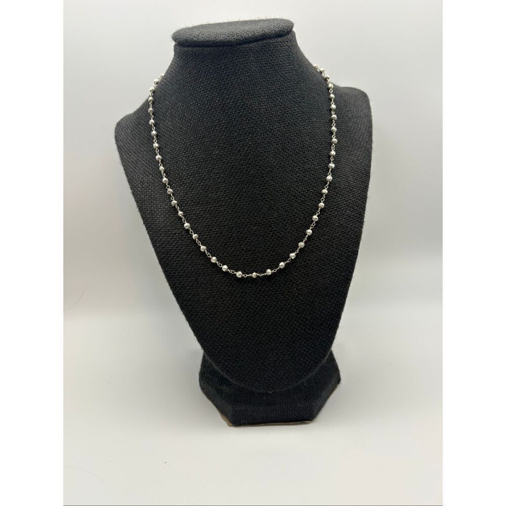 Silver Spark Pyrite Necklace, 18”, NEW, Handmade